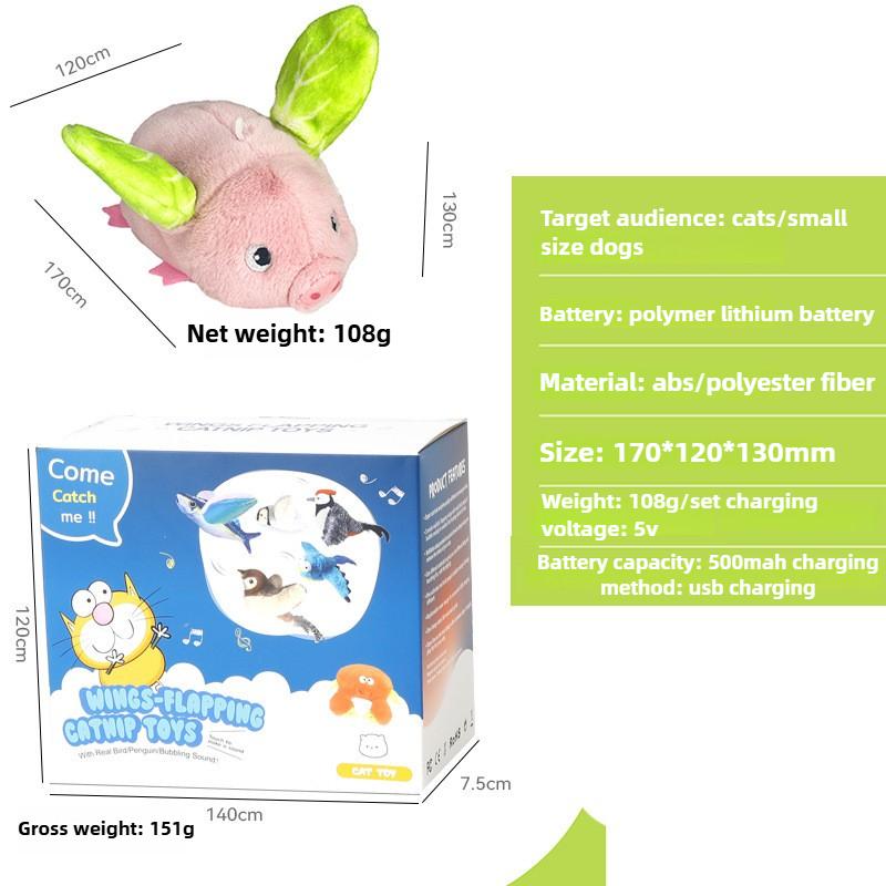 New Cat Toys Electric Plush Pet USB Smart Toy Vegetable Pig Simulation Tapping Sound Cat Self Pleasure Interactive Pet Supplies