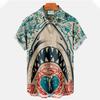 1116 Cool Cute Shark 1D Print Pattern Men's Shirt Street Casual Men's Shirt