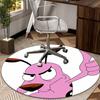 Pink Cowardly Dog Thumbs Up round carpet Chair cushion Round Entryway Rug, Soft Round Rugs for Living Room, Bedroom, Circle Carpet decor gifts