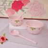 ZISIZ Christmas Strawberry Bow Ceramic Rice Bowl Set (12-Pack)