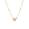 18K Gold-Plated Irregular Butterfly Diamond Necklace, Non-Fading, European & American Style Niche Design.