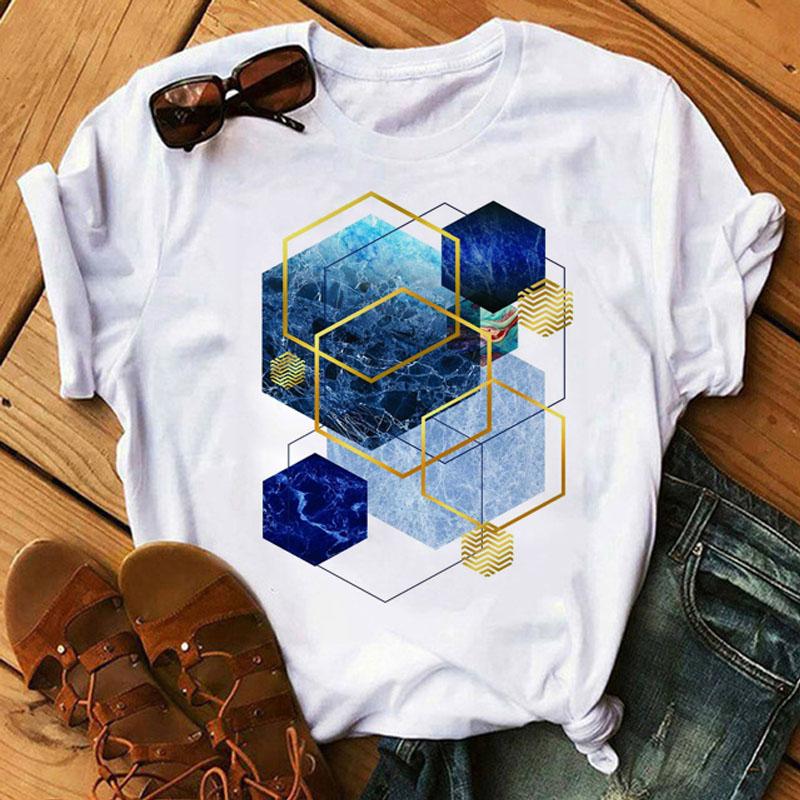 Love Font Geometric Print T Shirt Women New Fashion Black T Shirt 90S Ladies Casual Tops Female Short Sleeve O-Neck Tee Shirts
