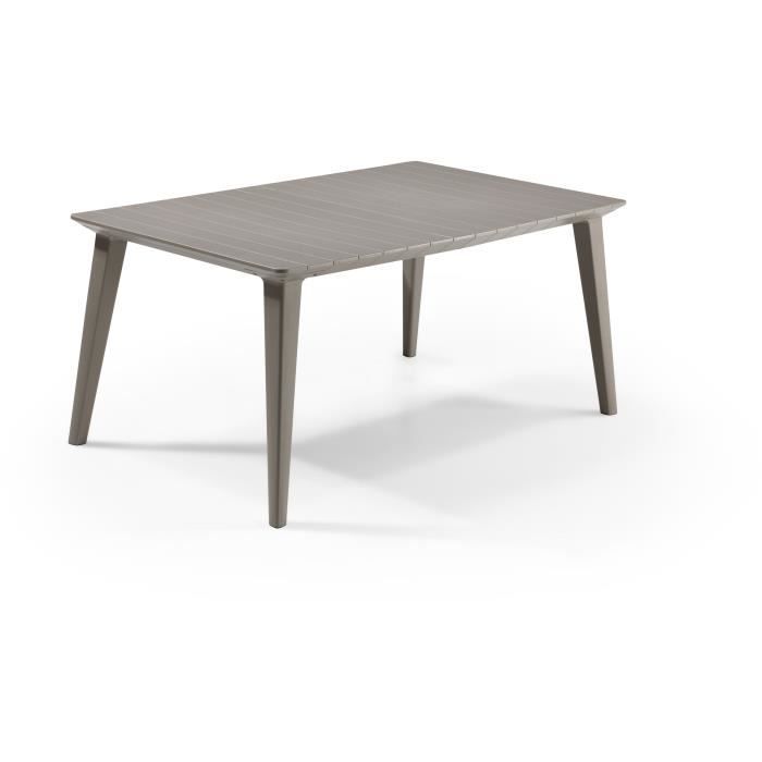 Garden Table - Rectangular 160cm - Cappuccino - In Resin - 6 People - Lima - Allibert by KETER