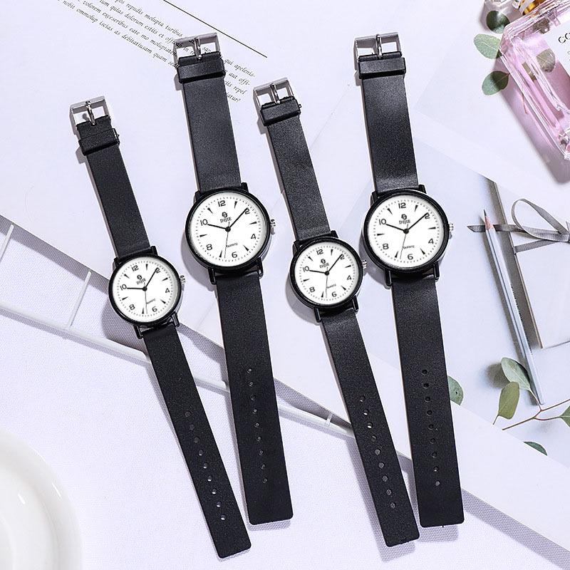 Korean Style Retro Quartz Watch for Middle School and College Entrance Exams – Simple, Classic, Unisex Little Black Watch