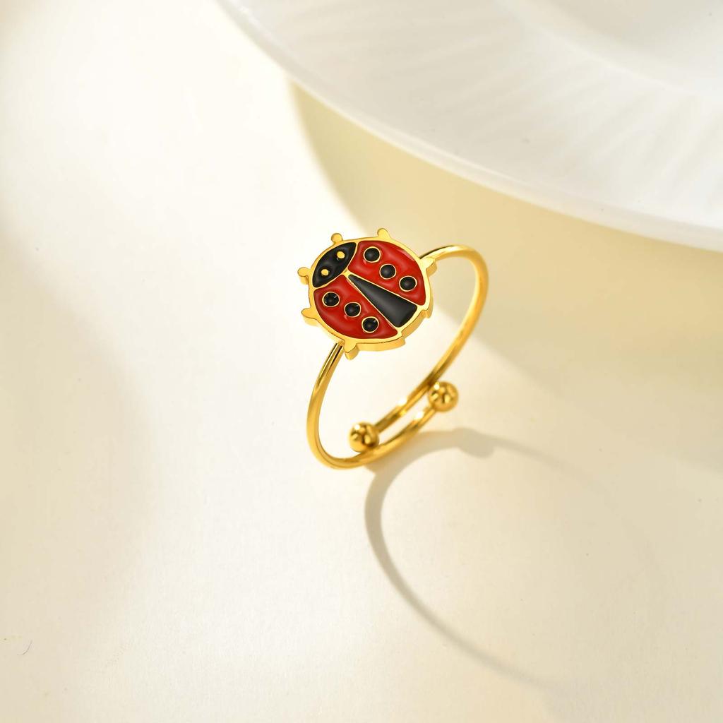 Cute Stainless Steel Animal Bracelet for Women Little Girl,Fashion Magic Ladybug Lady Lucky Adjustable Bracelets,Sweet Jewelry