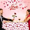 3 Pcs Valentines Day Tablecloth, Pink Love Heart Plastic Table Cover, Valentines Disposable Rectangle Table Cloth for Valentine’s Day Wedding