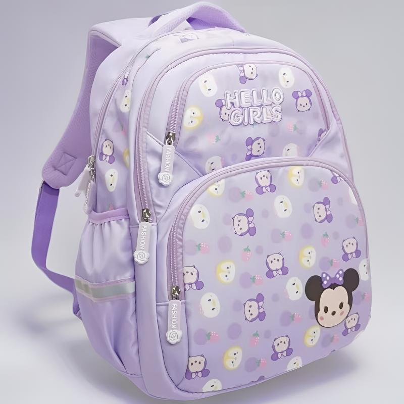 Canvas Kuromi & My Melody Water-Resistant School Backpack for 1st-3rd Grade Students