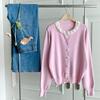 New Arrivals Open Run Women Slim Pink Cardigan Rib Round Two Tone Spring Jacket