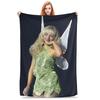 Singer Sabrina Carpenter Blankets Pop Music Flannel Funny Soft Throw Blankets for Chair Covering Sofa Textile Decor