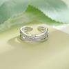 925 Sterling Silver Zircon Adjustable Engagement Rings For Women Wedding Elegant Jewelry Ladies Accessories Gifts