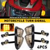 Motorcycle Mini LED Turn Signals Handlebar Blinker Indicators Amber Flowing Signal Lamp DRL for Honda Yamaha Kawasaki Cafe Racer