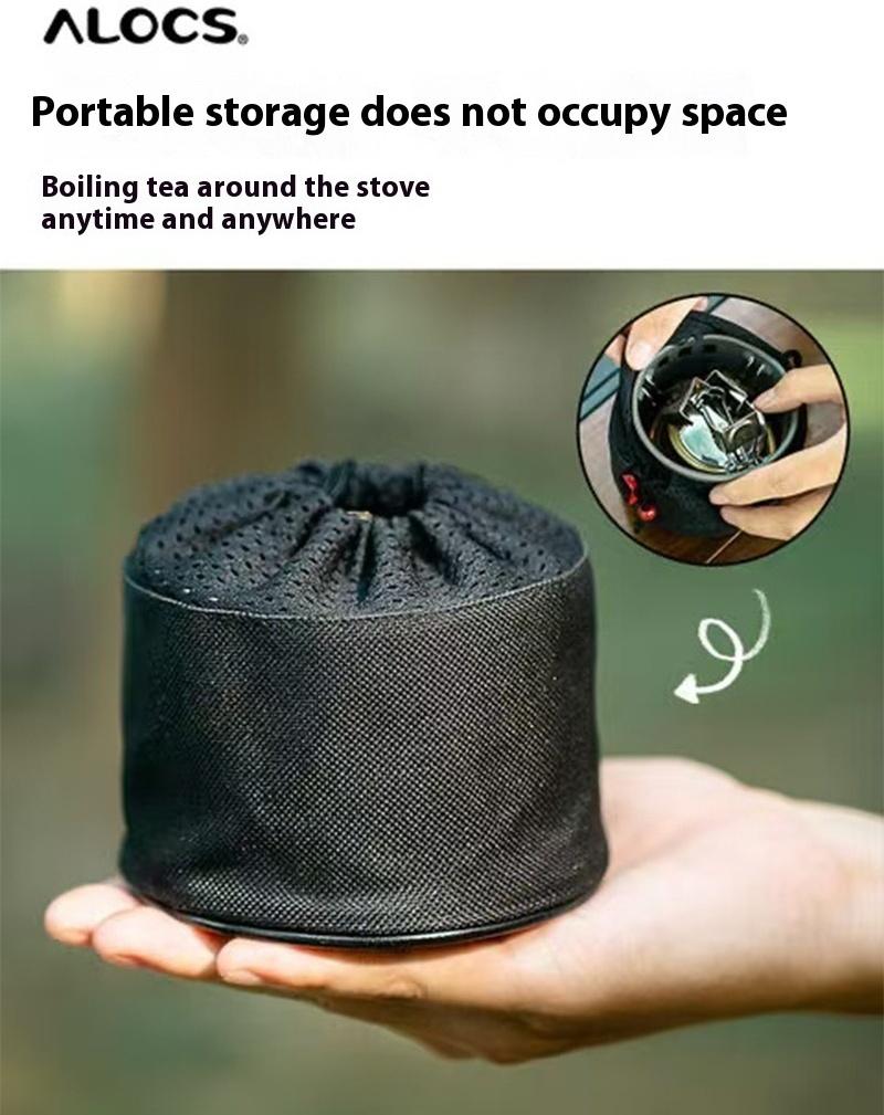 Alocs Outdoor Camping Alcohol Camping Stove - Windproof Copper Burner, Adjustable Flame, 180g Ultralight for Backpacking/Survival (100ml Capacity)