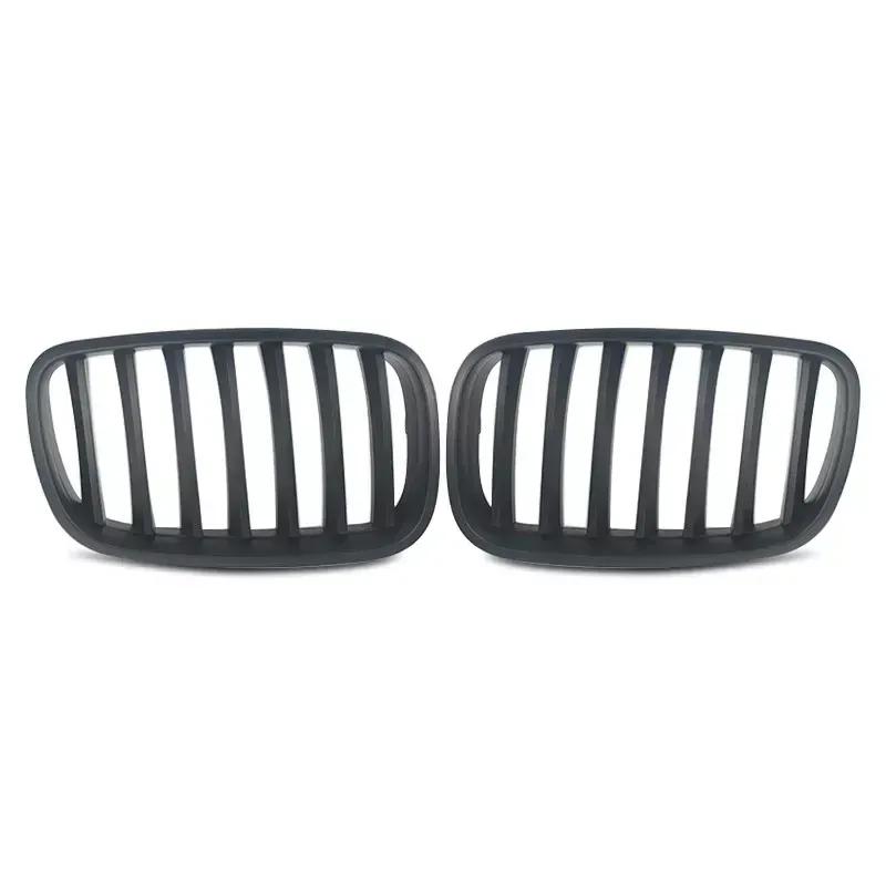For BMW X5 E70 X6 E71 2007-2013 Front Hood Kidney Bumper Racing Grille Mesh Single Slat Style Grill Car Replacement Accessories