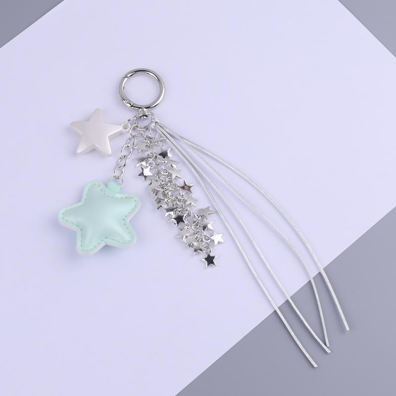 

Брелок Звезда Y2K Милый Брелок-кисточка Звезда Держатель для ключей от машины Подвеска для сумки для девочек Украшение Подарки для лучшего друга зелёный