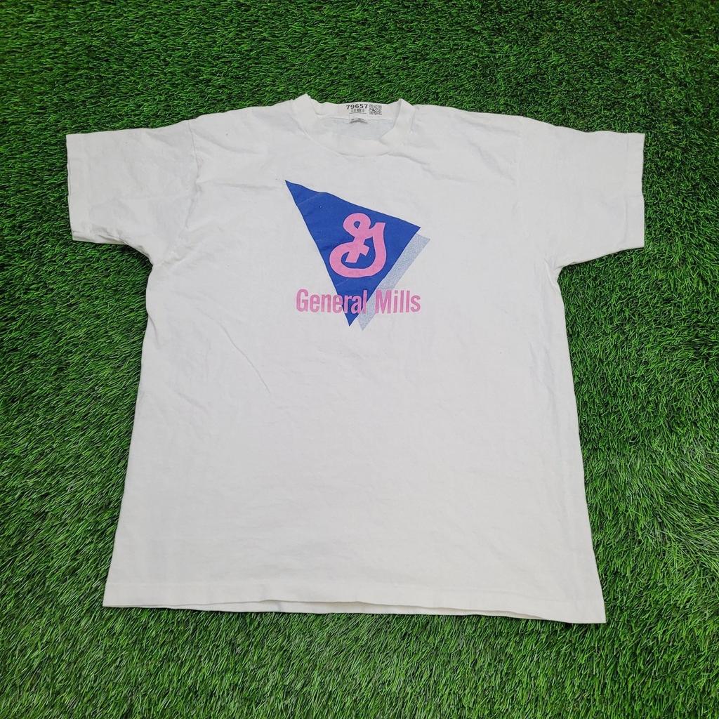 Vintage 90s General-Mills Shirt L/XL 23x28 White