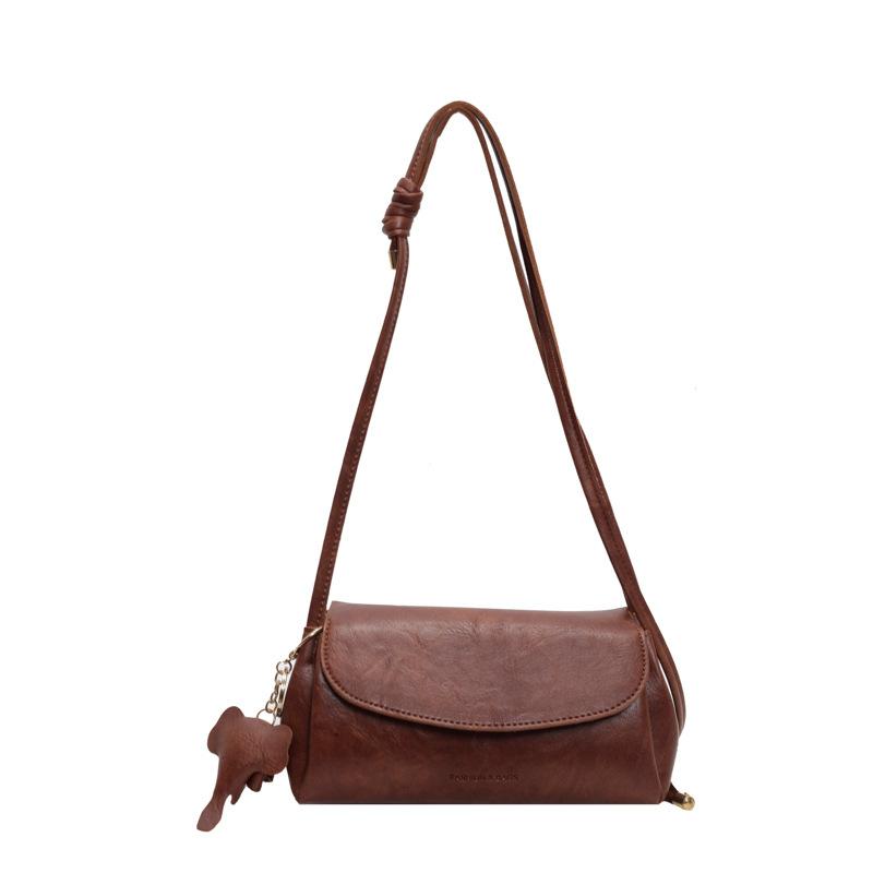 Single-shoulder Bag Women Retro PU Simple and Versatile Crossbody Bags, Lychee Texture Casual Commuting Quality Bag