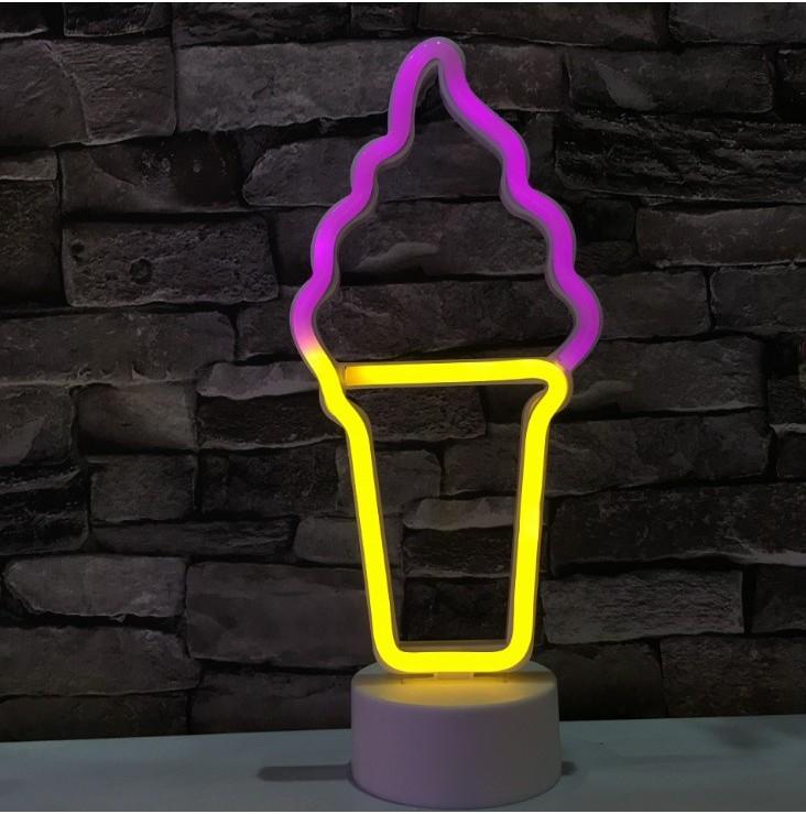 Shaped Led Cactus Neon Signs Light Holder Base Table Decoration Night Lamps