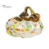 Cute Autumn Centerpiece Mini Hand Blown Glass Pumpkin Ornament, Collectible Thanksgiving Halloween Decoration Faux Crystal Hanging for Fall,