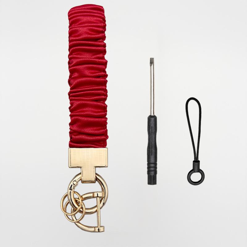 WTEMPO Stretchy Wristlet Keychain Scrunchie Style Keychain with Key Rings Car/Door Keys/Bags Hanging Pendents Daily Anti Loss Keychains