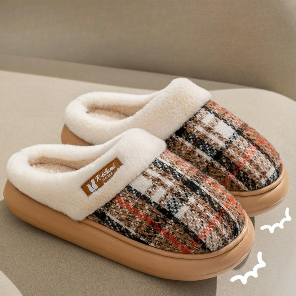 Cotton Slippers, Women's, Indoor, Thick Soled Shoes, Warm Slippers, Plush Shoes, Couple Cotton Slippers