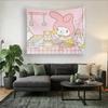 Sanrio Anime Wall Tapestry Cute Kuromi Cinnamoroll Design Stylish Wall Art for Home Room Decor