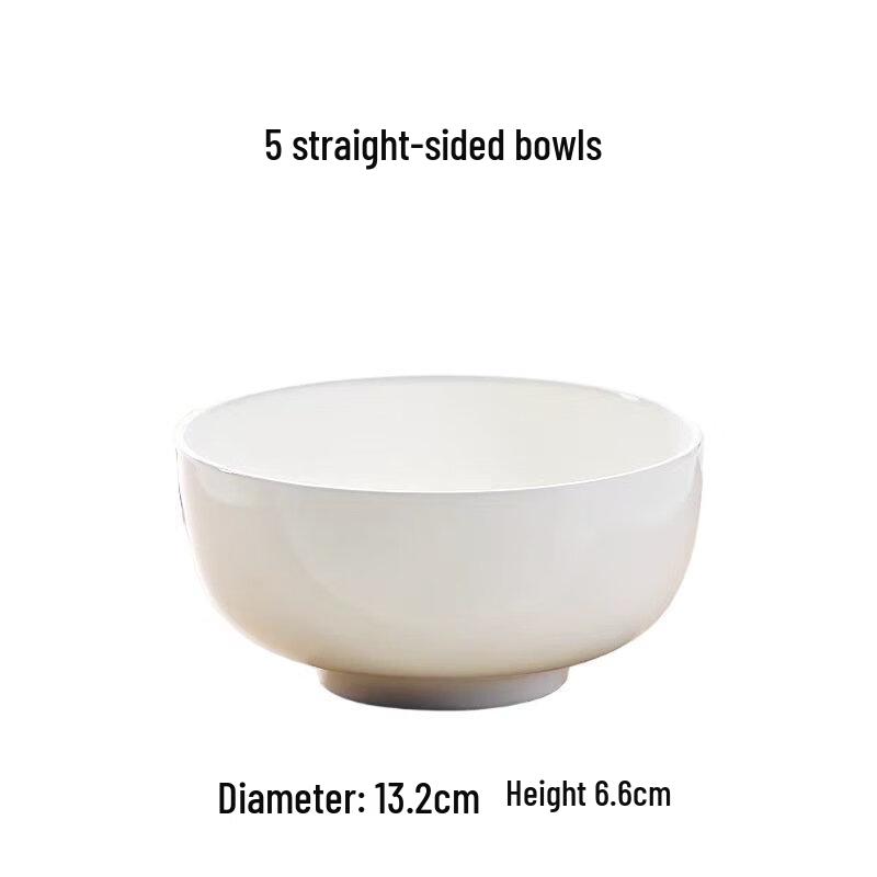 Abay White Embossed High-Foot Bone China 6-inch Bowls (Set of 4)