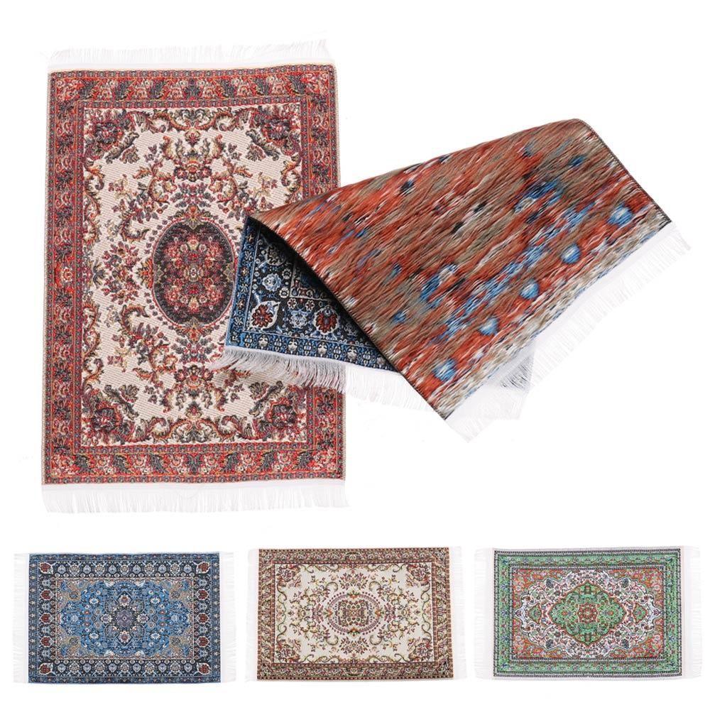 Floral Pattern Mat Mini House Decor Turkish Style Accessories Floor Coverings Dollhouse Carpet Miniature Weaving Rug