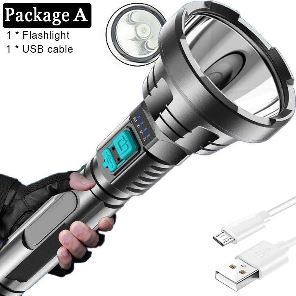USB Rechargeable High-Powered LED Flashlight for Home and Outdoor Use
