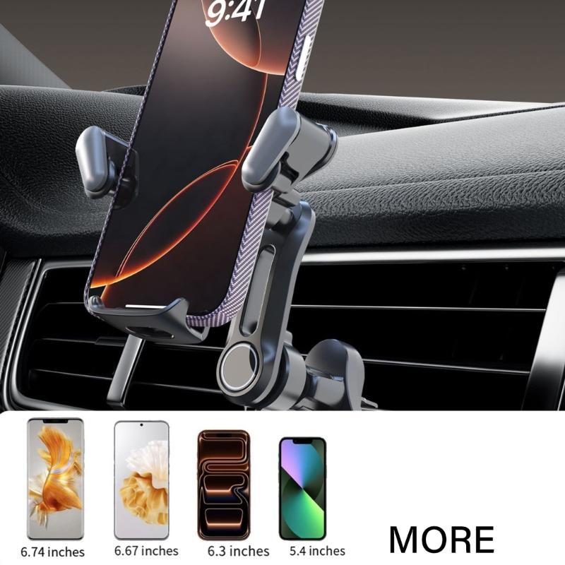 Shockproof Fast Release Car Air Vent Phone Mount Support Universal Y Shaped Bracket ABS Construction Anti Shake Design