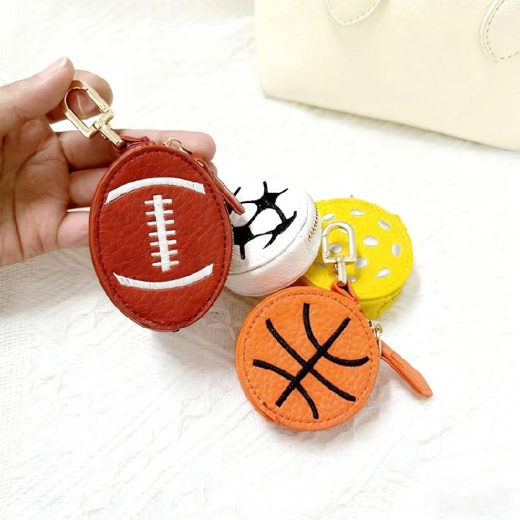 Fashionable PU Leather Sports Design Keychain Wallet For Casual Outfits Sturdy Waterproof Accessory
