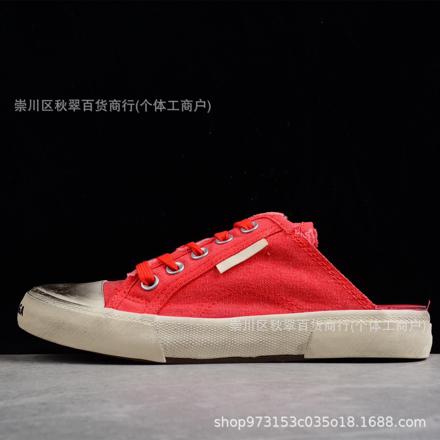 

Paris canvas shoes slippers half tray pure original denim low-top men s and women s shoes retro old trend vulcanized shoes 45