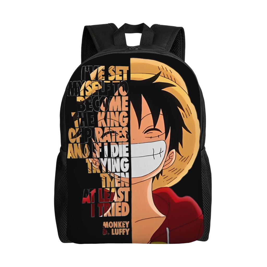 Best All Characters Anime Backpack for Men Women Student Work Daypack Pirate Flag One Piece College Shoulder Bag Lightweight