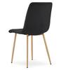 Turin Chair - Black Velvet / Wood Color Legs X 4