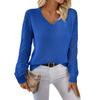 Women's Fashion Casual V-Neck Long Sleeve Loose Personalized Solid Color Sweater