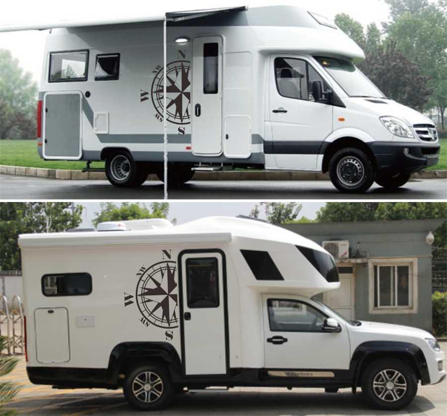 Compass Totem Car Body Decal Vinyl Sticker for Caravan Travel Trailer Camper Van