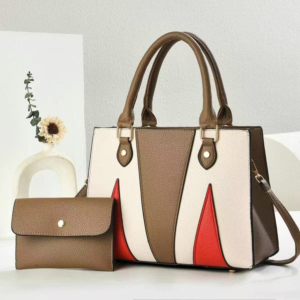 Splicing Single Color Shoulder Crossbody Bag Handbag With Wallet Women Gift