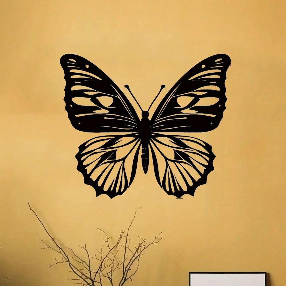 1pc Elegant Metal Butterfly Wall Art Decor, Outdoor Large Garden Art, Housewarming Decoration, Modern Home Decorative Hangings
