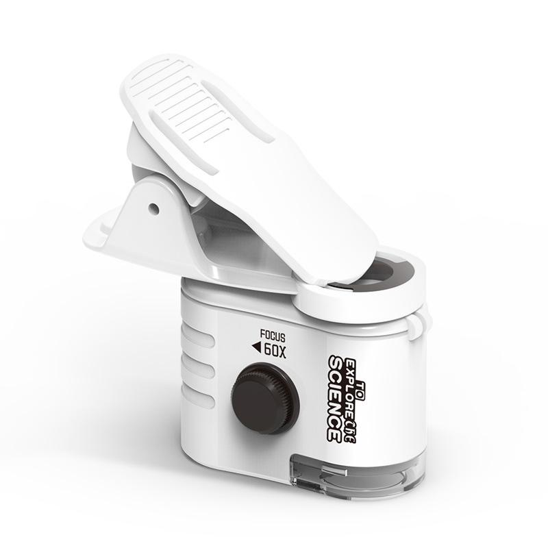 

60X MicroMini карманный микроскоп с УФ-ручным микроскопом и фонариком(С зажимом)
