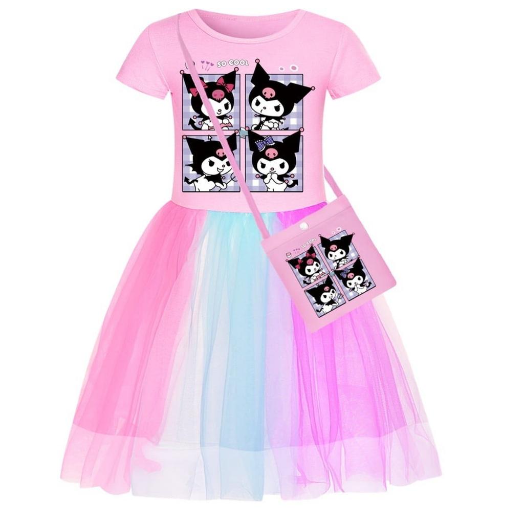 Children Princess Dress Summer Anime Cartoon Kids Girls Lace Mesh Skirt Baby Birthday Party Dresses Gifts