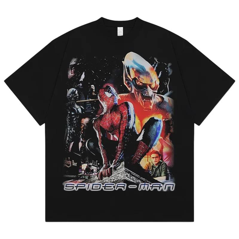 

Чоловіча футболка Marvel The Amazing Spider-Man з класичною цитатою та графікою в кількох позах, оверсайз ретро-футболка з коміксів, унісекс вуличний топ супергероя L бежевий