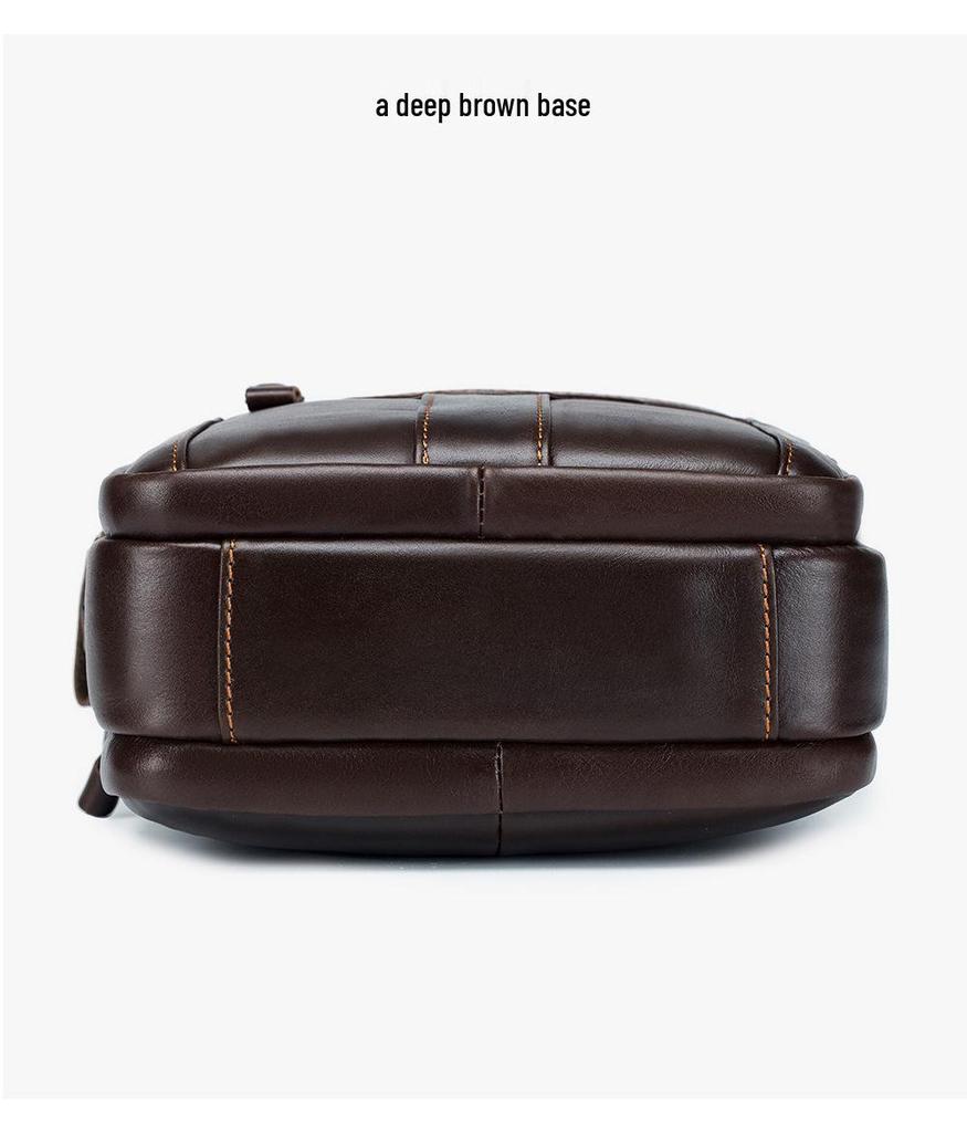 Old Lion Men's Retro Cowhide Messenger Bag - European & American Fashion Small Shoulder Bag