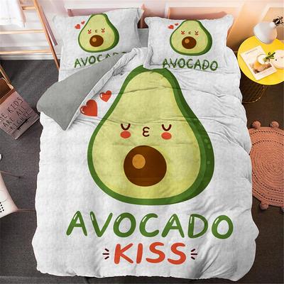 Funny Avocado Duvet Cover Sets Cartoon Cute Girls Boys Teens Polyester Bedding Sets Single Full Queen King Size Comforter Covers