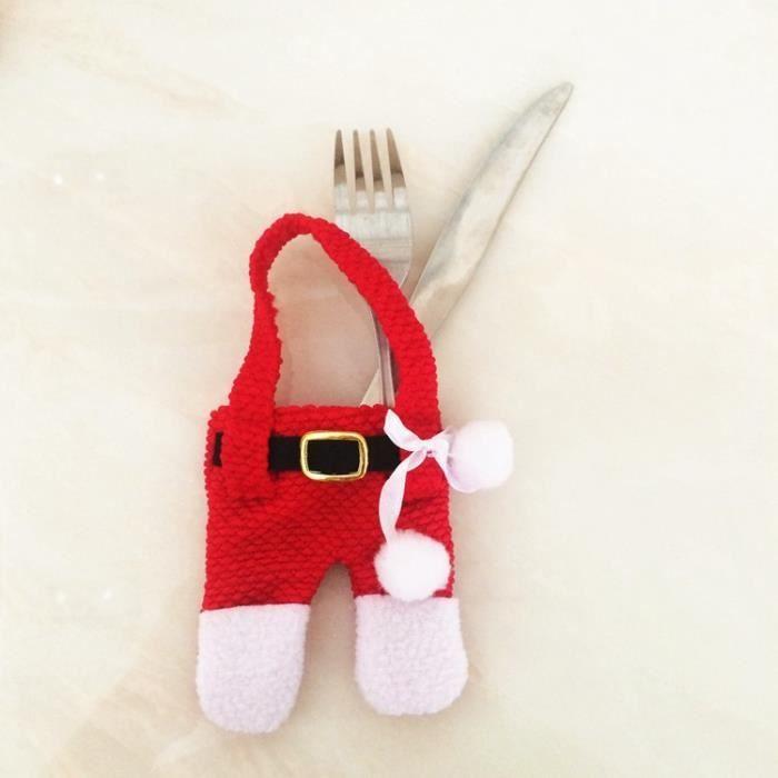 9.Fait à la main belle Natal vêtements pantalons en forme de couverts couverts de Noël Argenterie titulaire couteaux et fourches poc