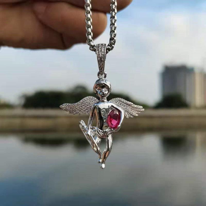 

Cupid Heart Angel Goddess Crystal Gem Pendant Necklace