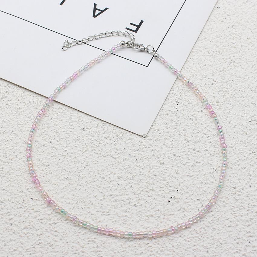 Simple Seed Beads Choker  Women Korean Fashion Charm Colorful Handmade Boho Collar Chain Neck Necklace Femme Jewelry  Gift