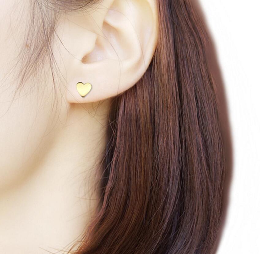 1 Pair Stainless Steel Earrings Trend Korean Sweet Heart Fashion Stud Earrings For Women Jewelry Party Friends Wedding Gifts NEW