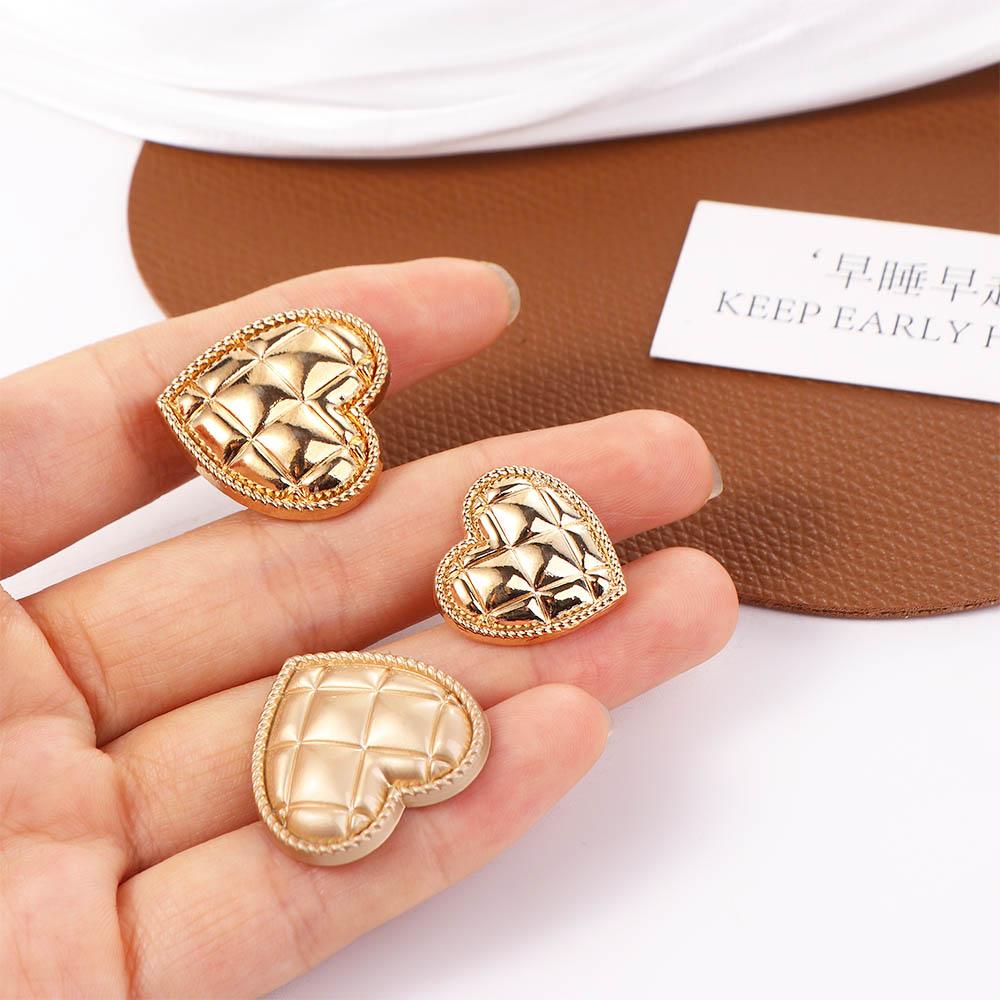 Handmade Heart DIY Decorative Buttons Sewing Material Clothing Accesories Metal Shank Buttons
