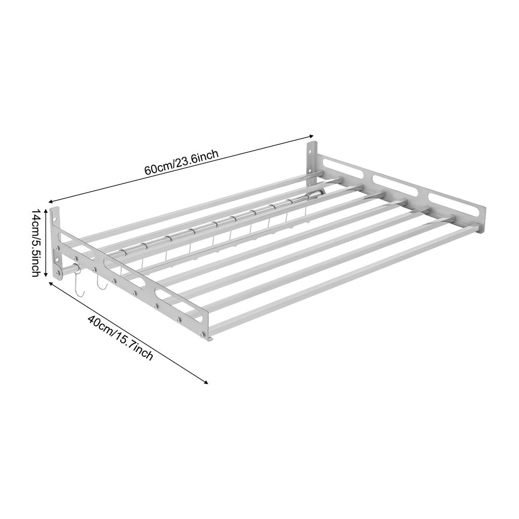 Stainless Steel Wall Shelf Metal Shelving Heavy Duty Commercial or Household Grade Wall Mount Microwave with Fixing Kit
