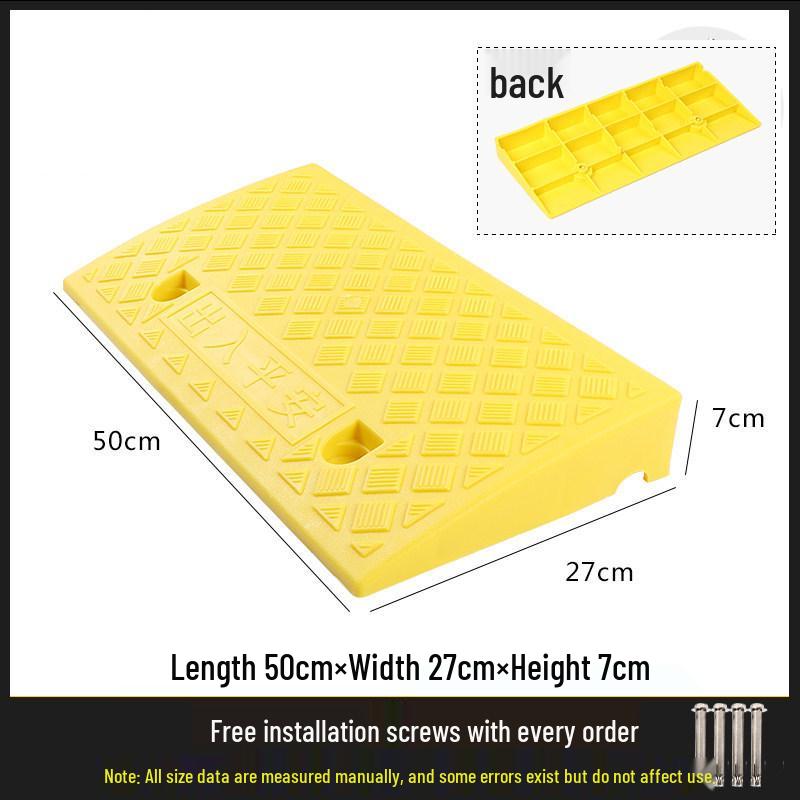 Car Curb Ramp: Plastic Step Pad for Sill, Edge, or Slope, Ideal for Uphill Climbing and Speed Bump Triangle Pad