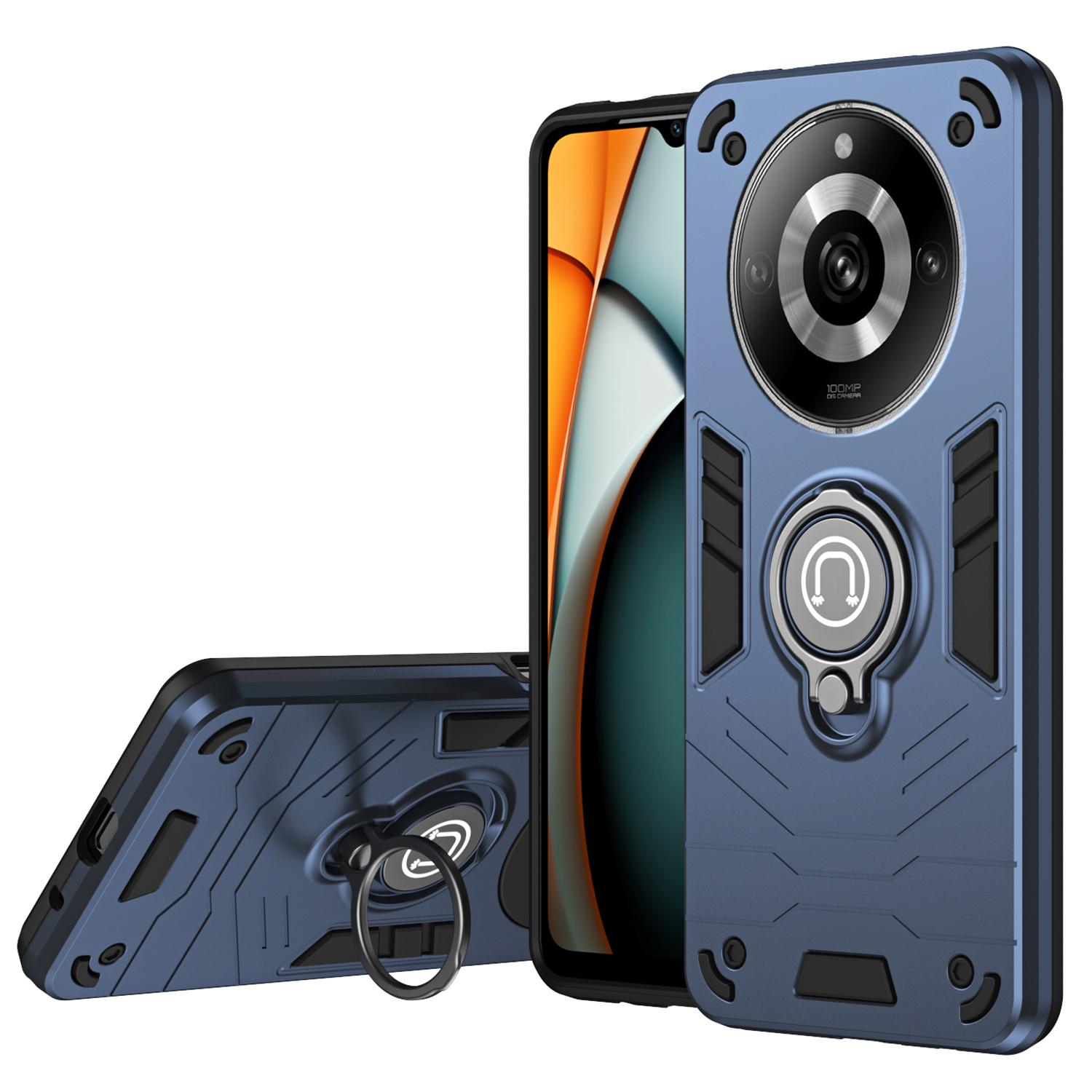 

For Realme 11 Pro+ 5G/11 Pro 5G Case Slim-Fit Phone Cover with Ring Kickstand Blue